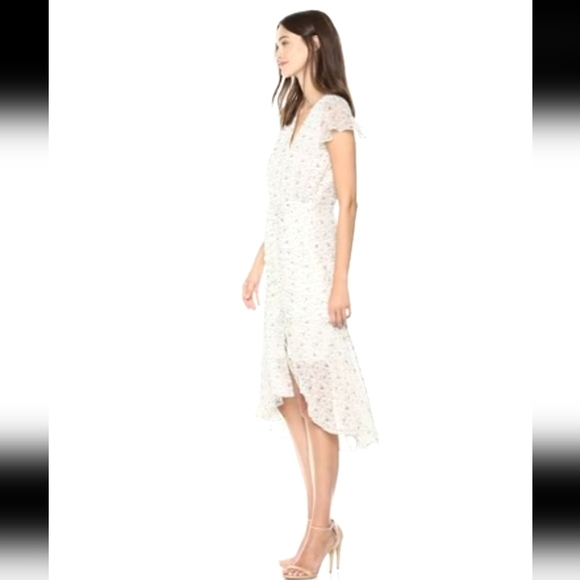 Sam Edelman Women's Ditsy Print with Gathered Front Dress Ivory Size 10 - Picture 7 of 16